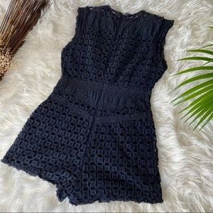Free People Black Victorian Lace Romper